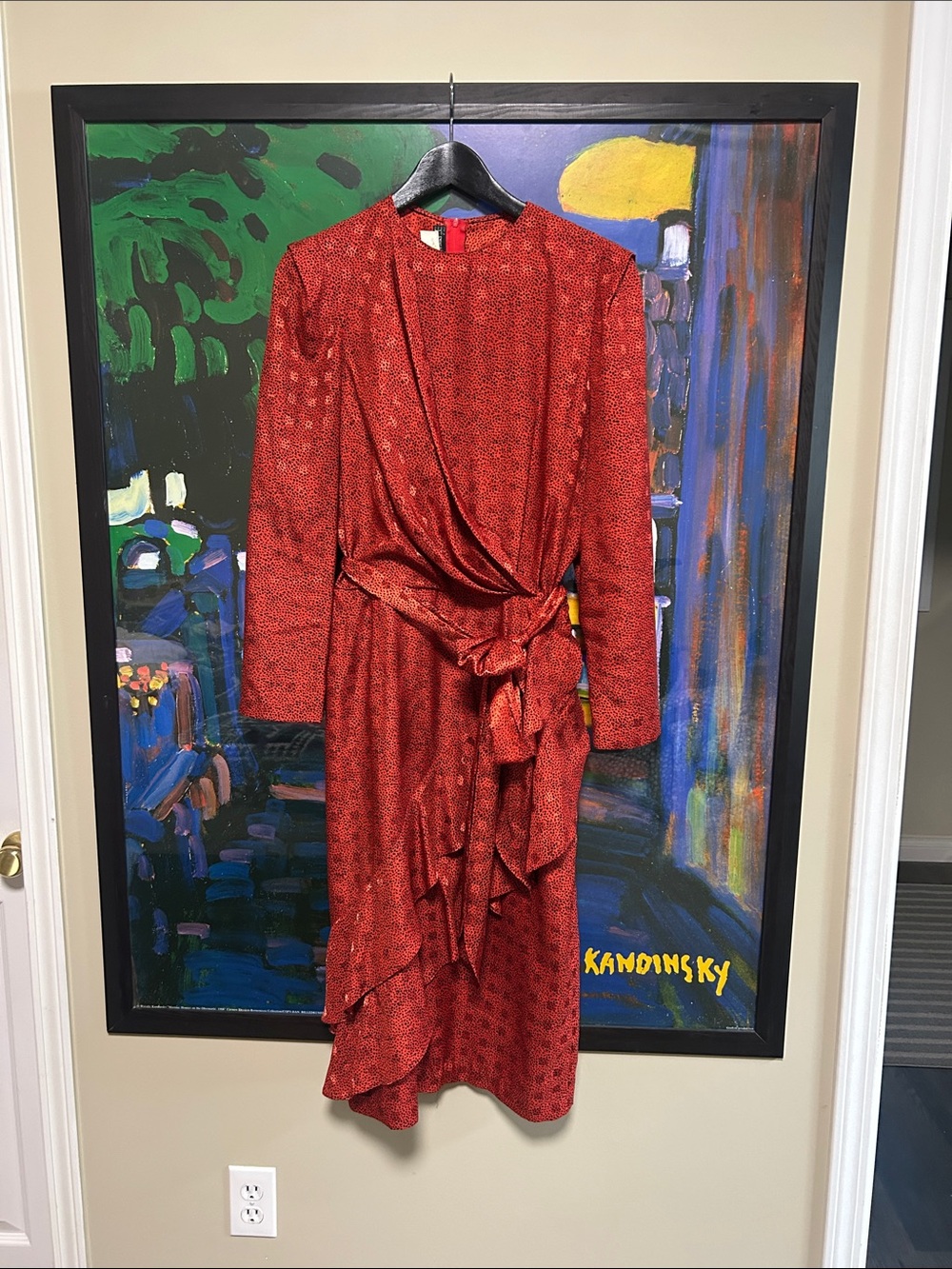 Vintage Louis Féraud Red Wrap-Style Women's Dress